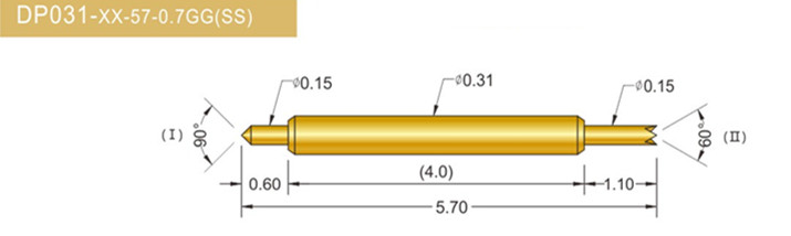 031雙頭探針、BGA雙頭測(cè)試針、雙向彈簧探針、帶彈簧雙頭針、雙頭針圖片