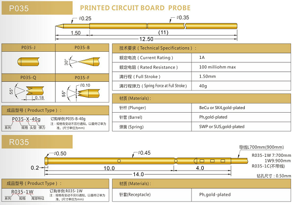 035測試探針規(guī)格、測試探針生產(chǎn)廠家